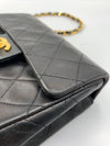 CHANEL Classic Lambskin Chain Mini Square Flap Bag black in Gold Hardware