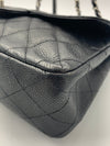 Sold-CHANEL Classic Caviar Jumbo Single Flap Bag Black/Silver hardware