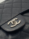 Sold-CHANEL Classic Caviar Jumbo Single Flap Bag Black/Silver hardware