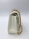 Sold-CHANEL CC Small Classic Double Flap - White - Gold Hardware