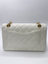 Sold-CHANEL CC Small Classic Double Flap - White - Gold Hardware