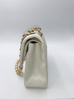 Sold-CHANEL CC Small Classic Double Flap - White - Gold Hardware