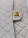 Sold-CHANEL CC Small Classic Double Flap - White - Gold Hardware