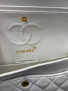 Sold-CHANEL CC Small Classic Double Flap - White - Gold Hardware