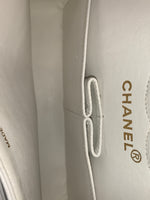 Sold-CHANEL CC Small Classic Double Flap - White - Gold Hardware