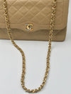 Sold-CHANEL Paris Lambskin Double Chain Double Flap Bag Beige/gold