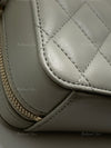 CHANEL Grey Lambskin Pearl Crush Mini Vanity Camera Bag in Aged Gold Hardware