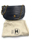 CHANEL Vintage Lambskin Half Moon Flap Bag black/gold hardware