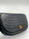 CHANEL Vintage Lambskin Half Moon Flap Bag black/gold hardware