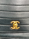 CHANEL Vintage Lambskin Half Moon Flap Bag black/gold hardware