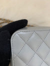 CHANEL Grey Lambskin Pearl Crush Mini Vanity Camera Bag in Aged Gold Hardware