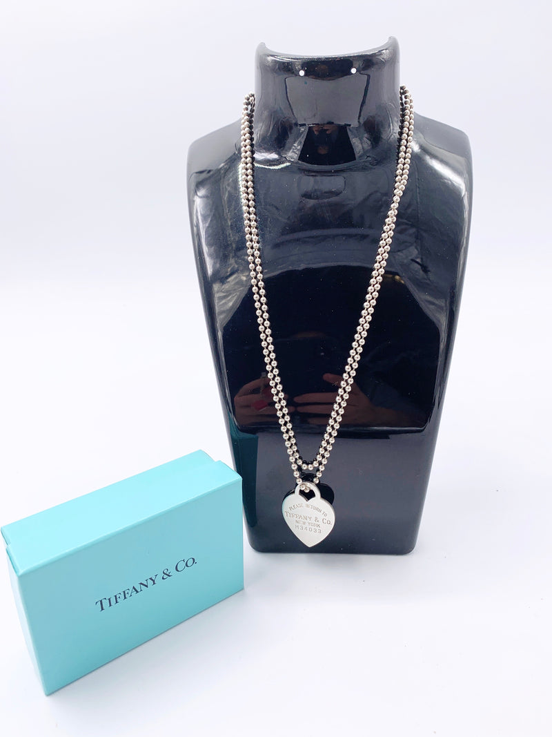 Sold-Tiffany 
Co 925 Silver Return to Tiffany Necklace