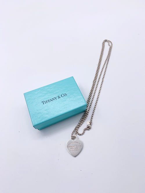 Sold-Tiffany 
Co 925 Silver Return to Tiffany Necklace