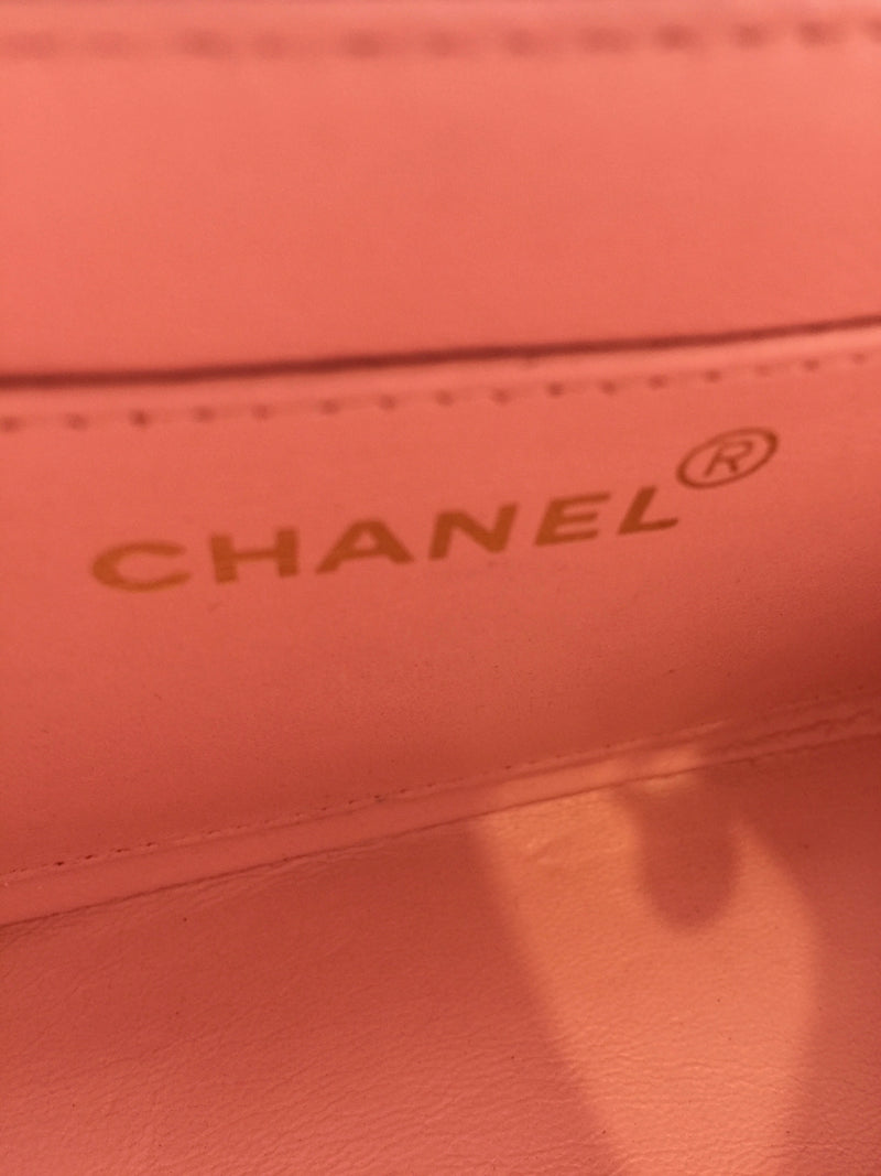 Sold - CHANEL Classic Lambskin Chain Single Mini Flap bag Pink/ gold