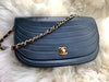 CHANEL Vintage Lambskin Half Moon Flap Bag black/gold hardware