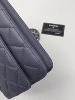 Sold-CHANEL CC Wallet-on-the-chain Lambskin Crossbody Bag - Blue