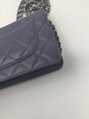 Sold-CHANEL CC Wallet-on-the-chain Lambskin Crossbody Bag - Blue