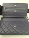 Sold-CHANEL CC Wallet-on-the-chain Lambskin Crossbody Bag - Blue