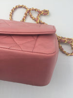 Sold-CHANEL Diana Small Single Chain Single Flap Bag Pink/gold