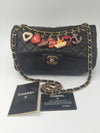 Sold-CHANEL Cruise Charm Double Chain Flap Bag Black