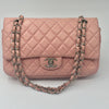 Sold-CHANEL Double Chain Double Flap Bag Pink SHW