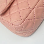 Sold-CHANEL Double Chain Double Flap Bag Pink SHW