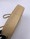 CHANEL Vintage Lambskin Half Moon Flap Bag Beige / gold hardware