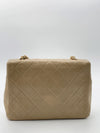 Sold-CHANEL Classic Lambskin Chain Single Mini Square Flap bag Beige/gold (3)