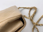 Sold-CHANEL Classic Lambskin Chain Single Mini Square Flap bag Beige/gold (3)