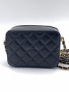 CHANEL Black Caviar Mini Camera Bag in Gold Hardware