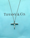 Sold-Tiffany 
Co 925 Silver Elsa Peretti Infinity Cross Pendant Necklace