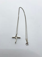 Sold-Tiffany 
Co 925 Silver Elsa Peretti Infinity Cross Pendant Necklace