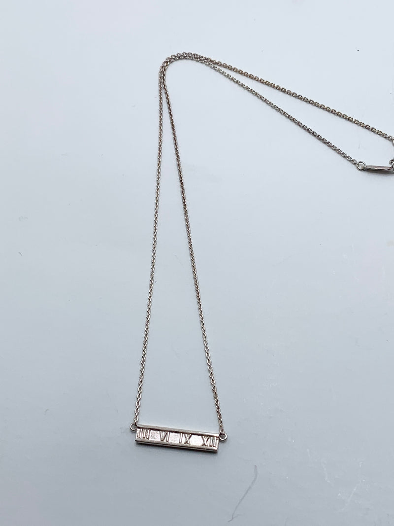 Tiffany 
Co 925 Silver Atlas Collection Bar Necklace