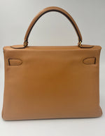 Sold-HERMES Vintage Kelly 32 Clemence Leather Gold Color GHW