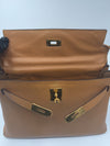 Sold-HERMES Vintage Kelly 32 Clemence Leather Gold Color GHW