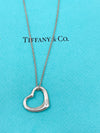 Sold-Tiffany 
Co 925 Silver Elsa Peretti Open Heart 22mm pendant Necklace