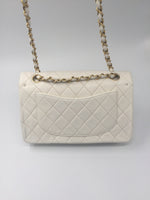 Sold-CHANEL CC Medium Classic Double Flap -  Cream - Matte Gold Hardware