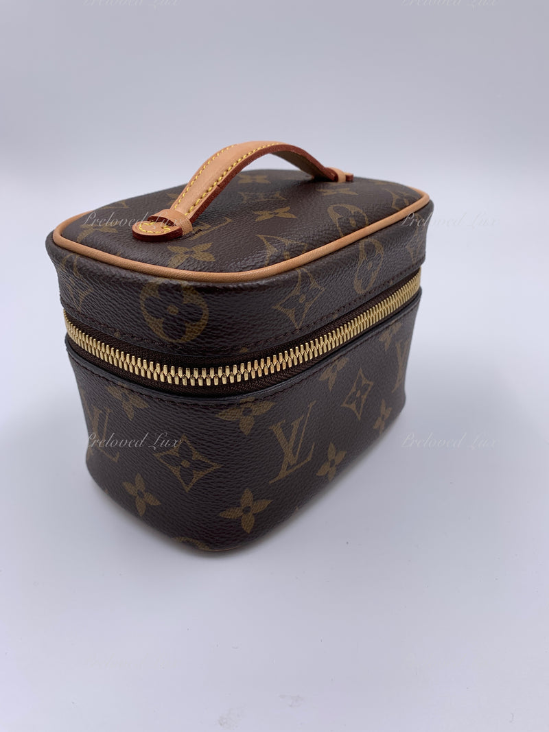 LOUIS VUITTON Monogram Nano Nice Cosmetic Vanity Top Handle Bag