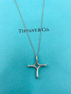 Sold-Tiffany 
Co 925 Silver Elsa Peretti Infinity Cross Pendant Necklace