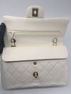 Sold-CHANEL CC Medium Classic Double Flap -  Cream - Matte Gold Hardware