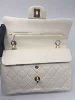 Sold-CHANEL CC Medium Classic Double Flap -  Cream - Matte Gold Hardware