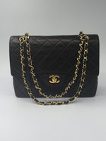 Sold-CHANEL Classic Lambskin Double Chain Double Flap Bag dark brown/gold