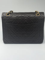 Sold-CHANEL Classic Lambskin Double Chain Double Flap Bag dark brown/gold