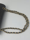 Sold-CHANEL Classic Lambskin Double Chain Double Flap Bag dark brown/gold