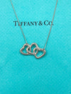 Sold-Tiffany 
Co Silver 925 Triple Open Hearts Necklace