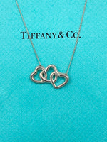 Sold-Tiffany 
Co Silver 925 Triple Open Hearts Necklace