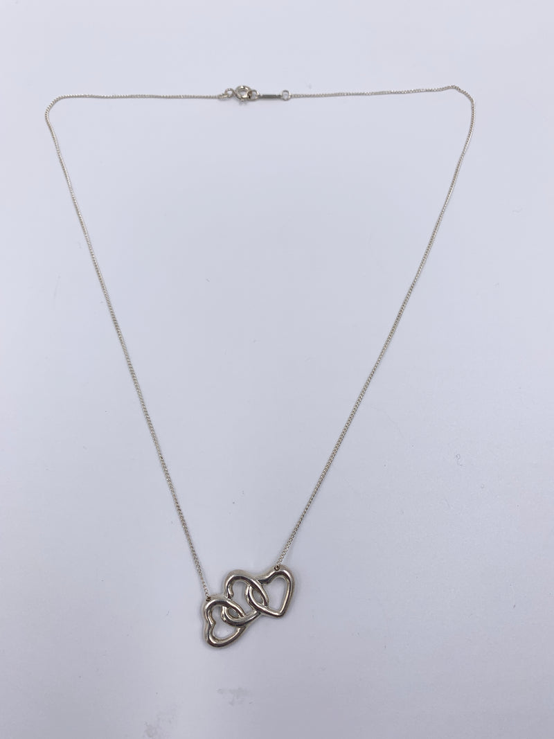 Sold-Tiffany 
Co Silver 925 Triple Open Hearts Necklace