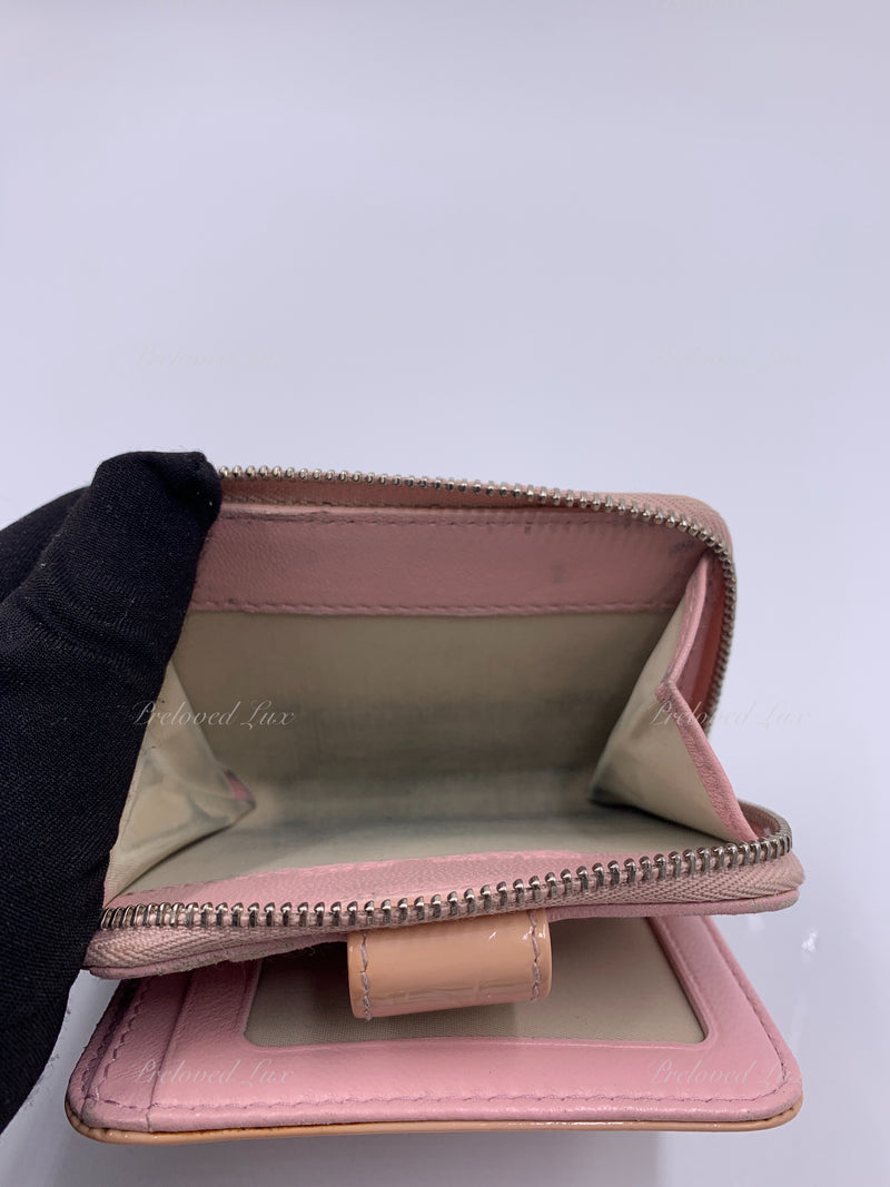 Christian Dior Pink Patent Leather Small Wallet/ Card Case