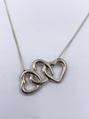 Sold-Tiffany 
Co Silver 925 Triple Open Hearts Necklace