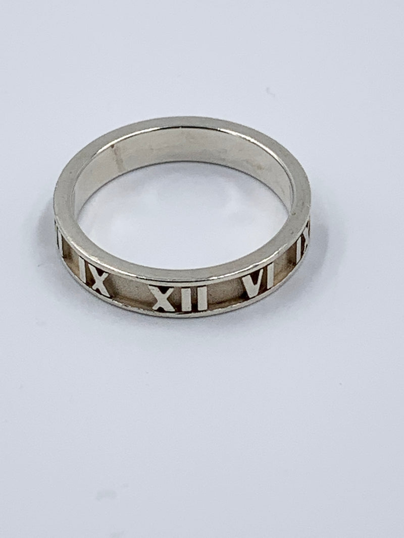 Tiffany 
Co 925 Silver Atlas Narrow Ring Size 7.5